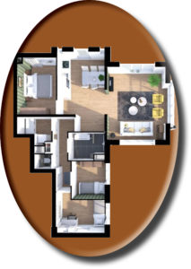 ovaal appartement f3